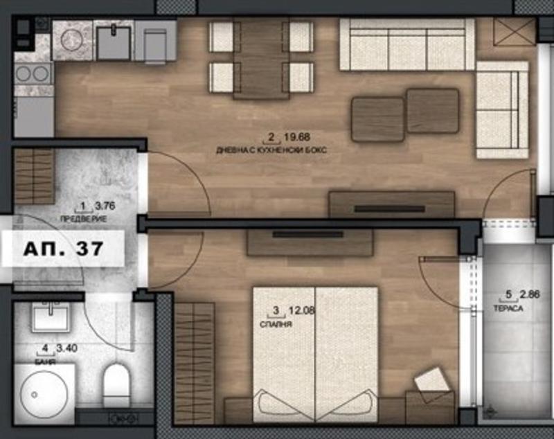 Apartment in a new building with a yard and luxurious common areas Apartment in a new building with a yard and luxurious common areas