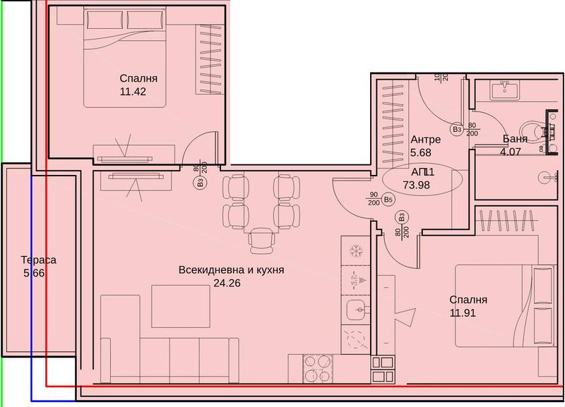 Sunny apartment in luxury small building next to school, shops, bus stop Sunny apartment in luxury small building next to school, shops, bus stop