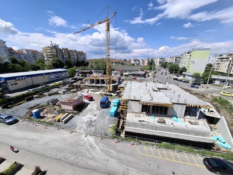 New building under construction on the main boulevard in Burgas