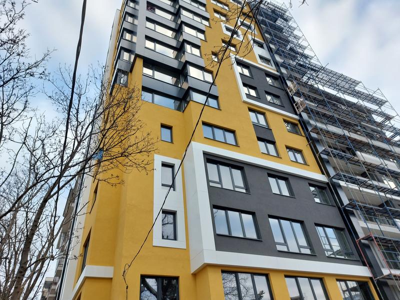 Modern building under construction next to Tsar Boris III Blvd.