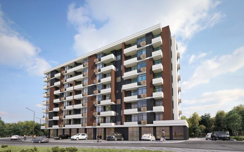 New building under construction on the main boulevard in Burgas