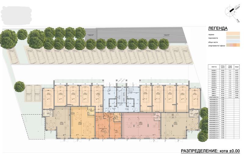 Parking spaces and storage premises in a developed area with excellent infrastructure
