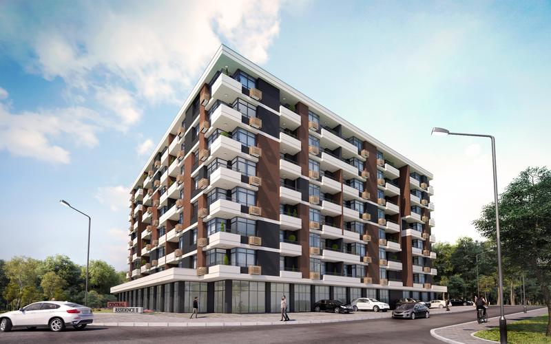 New building under construction on the main boulevard in Burgas