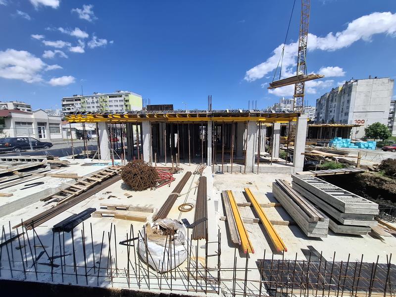 New building under construction on the main boulevard in Burgas