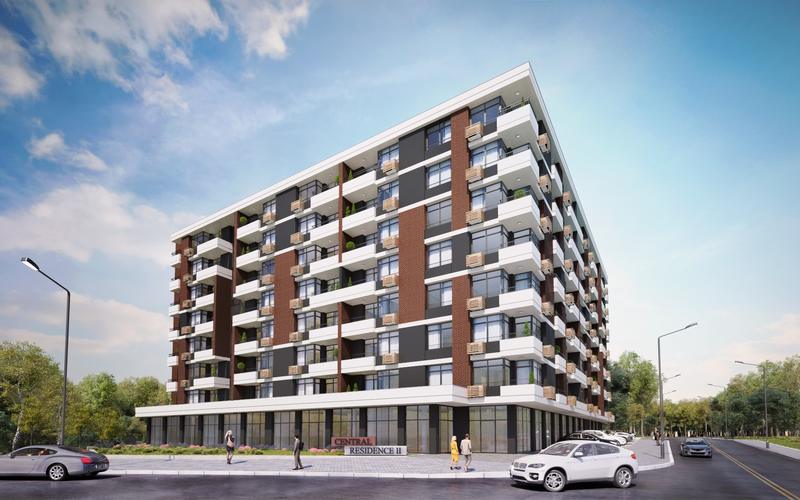 New building under construction on the main boulevard in Burgas