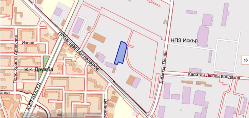 Plot of land suitable for the construction of production, warehouse, administrative, commercial buildings on the second line to Prof. Tsvetan Lazarov Blvd.