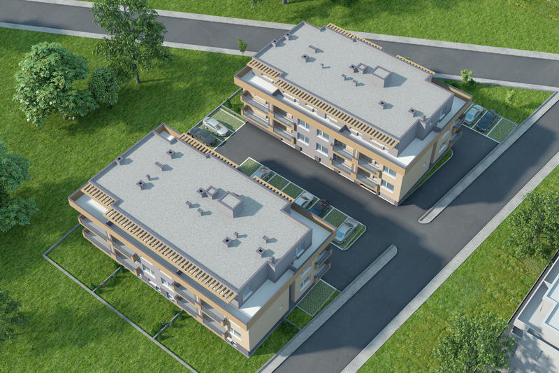 Four-storey buildings with quiet location in fast-growing area with new, modern construction