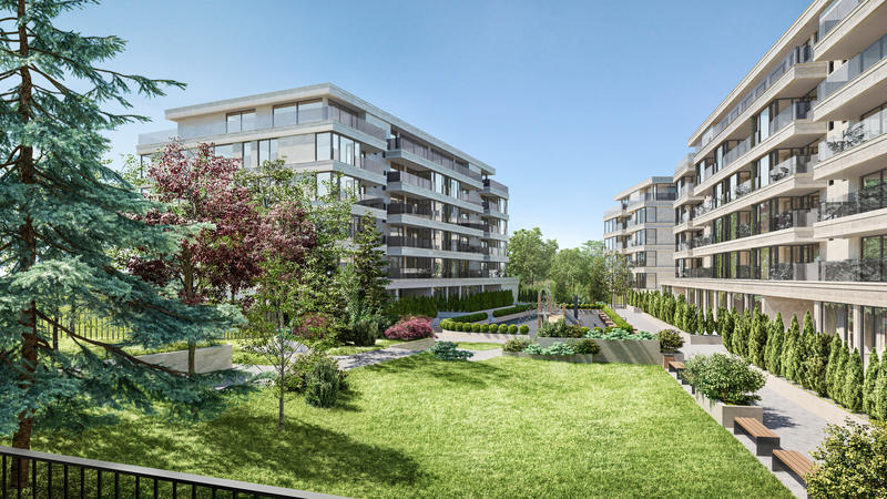 Functional and spacious apartments, high-class construction amidst greenery next to a kindergarten and easy access to key boulevards