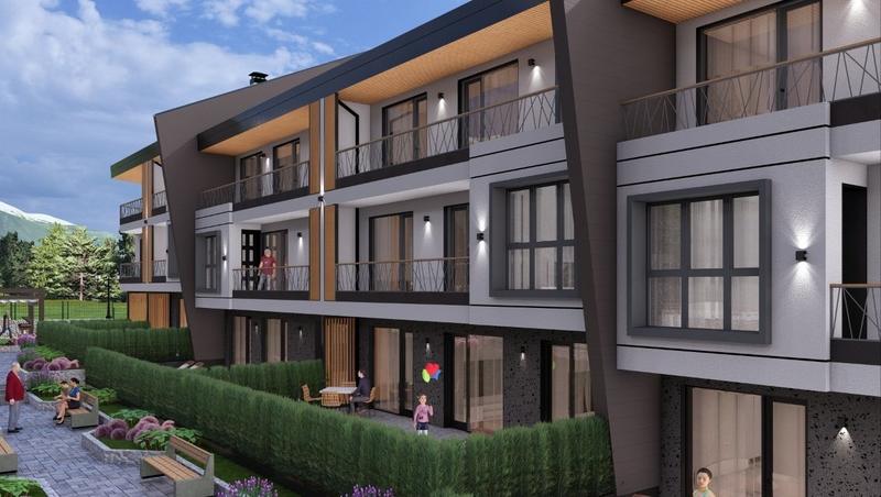 New building with 34 apartments featuring practical layouts, spacious balconies, and beautiful views of the Pirin Mountains 