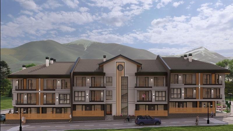New building with 34 apartments featuring practical layouts, spacious balconies, and beautiful views of the Pirin Mountains 
