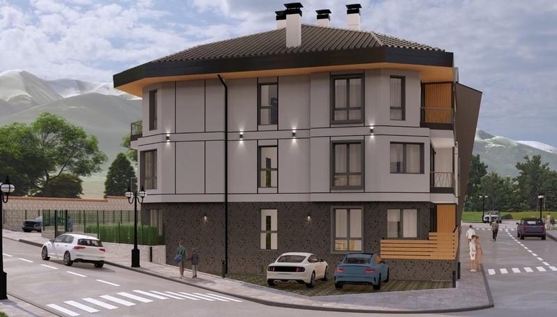 New building with 34 apartments featuring practical layouts, spacious balconies, and beautiful views of the Pirin Mountains 