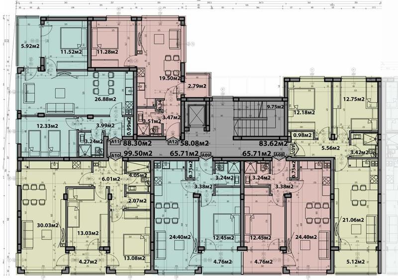 Four-storey building with unobstructed sea view next to kindergarten, bus stop, supermarkets