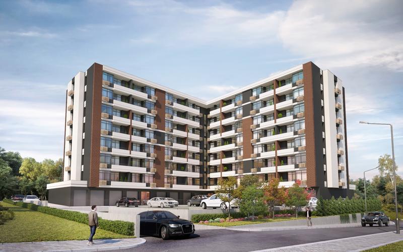 New building under construction on the main boulevard in Burgas