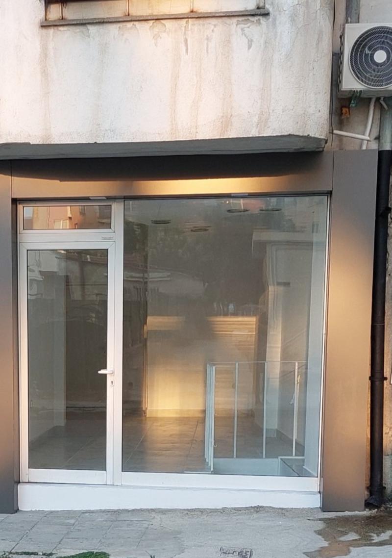 Retail space with a storefront on a main boulevard, fully finished and ready for business