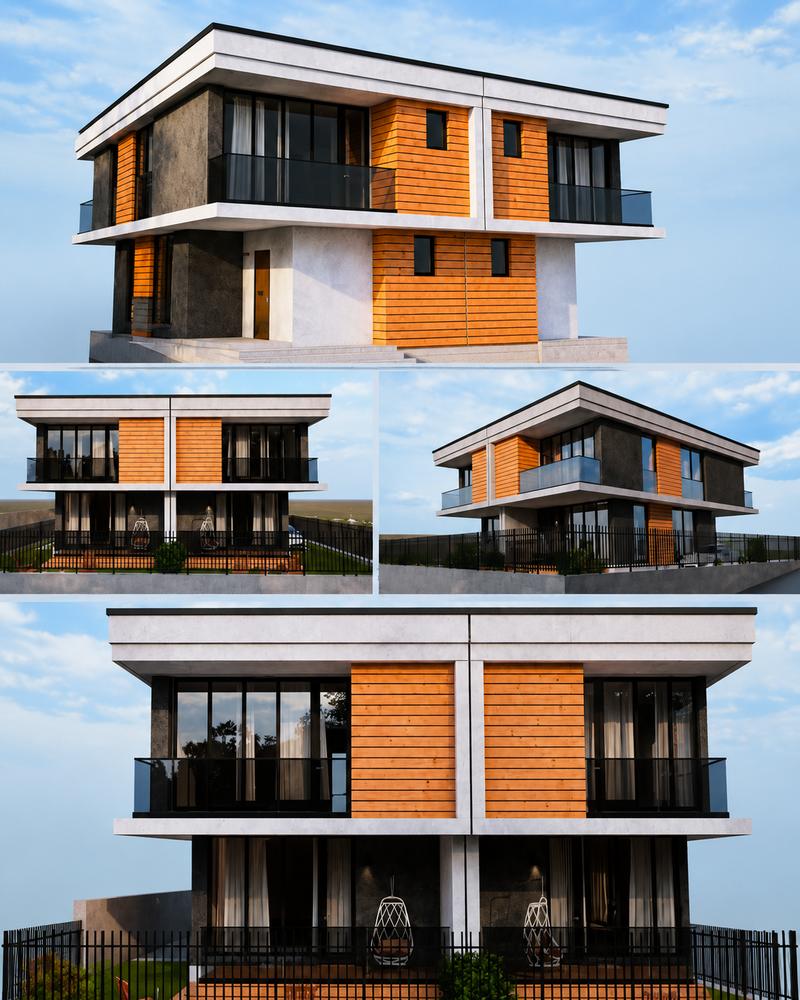 Contemporary property with three bedrooms, veranda and loggias with nature views