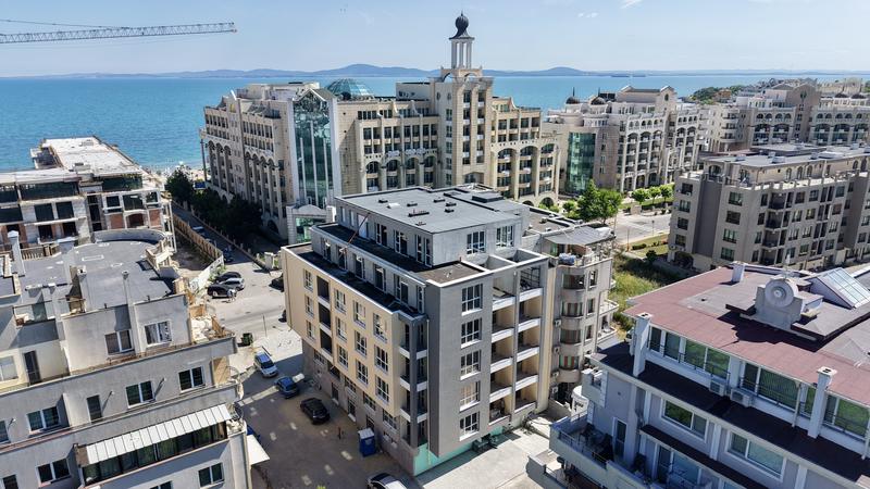 Variety of apartments in a developed seaside town