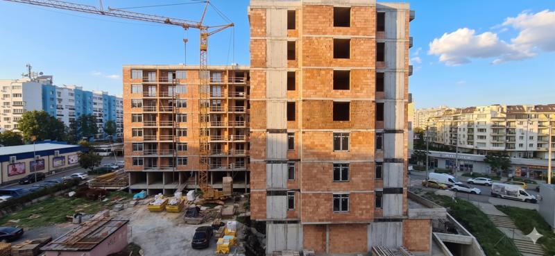 New building under construction on the main boulevard in Burgas