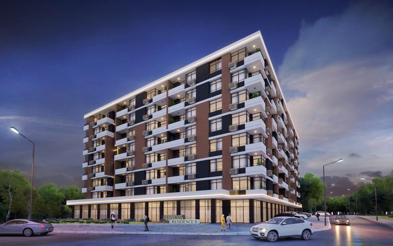 New building under construction on the main boulevard in Burgas