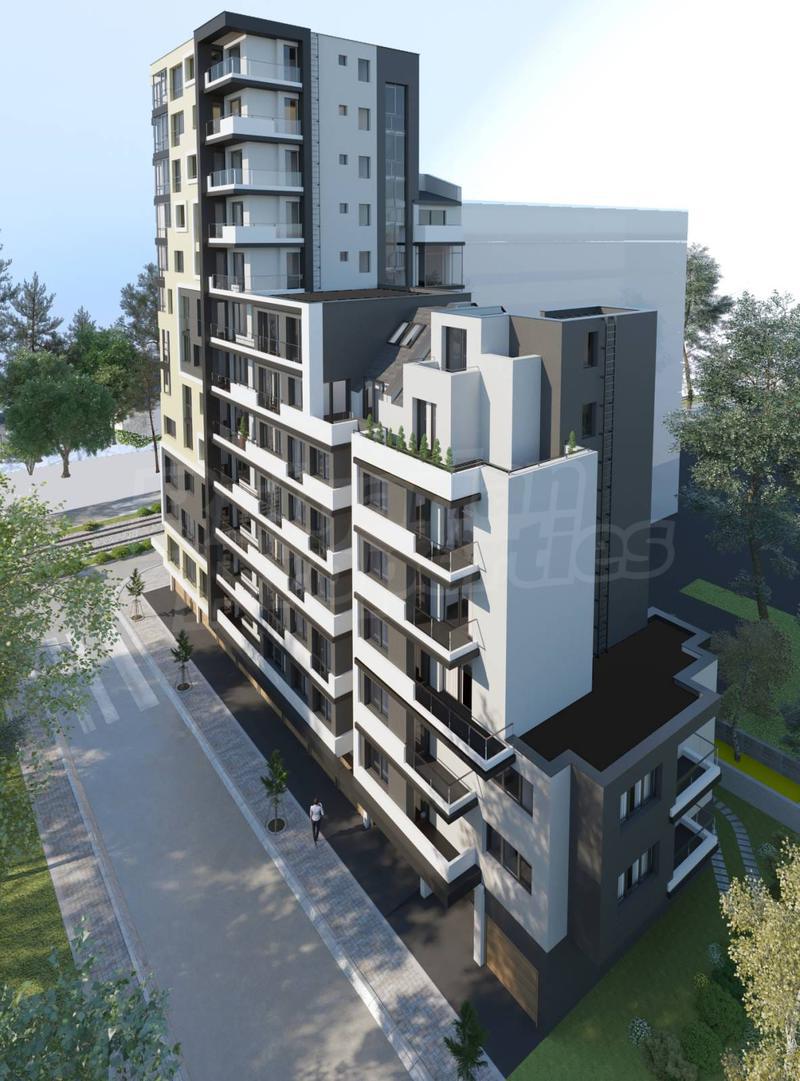 Modern building under construction next to Tsar Boris III Blvd.