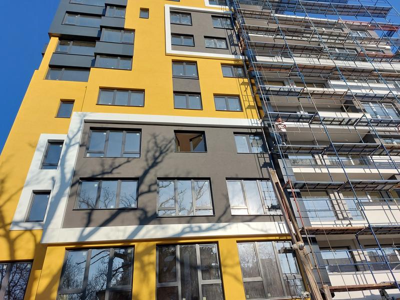 Modern building under construction next to Tsar Boris III Blvd.