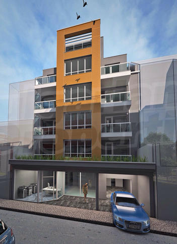 5-storey building with apartments, shop, underground and ground parking spaces 5-storey building with apartments, shop, underground and ground parking spaces