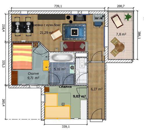 Two bedroom apartment in Manastirski Livadi district Two bedroom apartment in Manastirski Livadi district